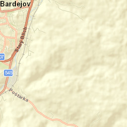 Okres Bardejov Street Map