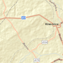 Křenovice Street Map