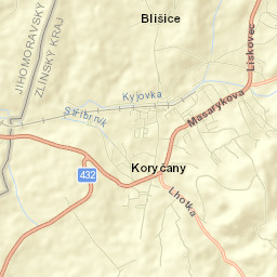Koryčany Street Map
