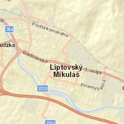 Okres Liptovský Mikuláš Street Map