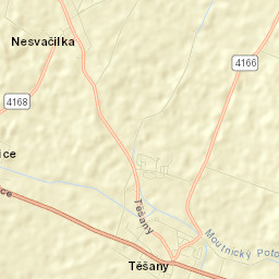 Těšany Street Map