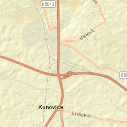 Kunovice Street Map