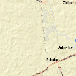 Žabčice Street Map