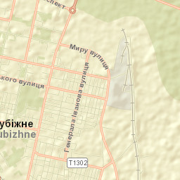 Rubizhne Street Map