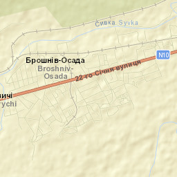 Broshniv-Osada Street Map