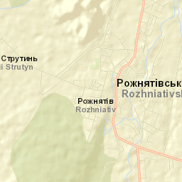 Rozhniativ Street Map