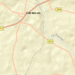 Cérences Street Map