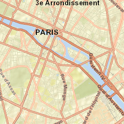 Notre Dame in Paris, France Street Map