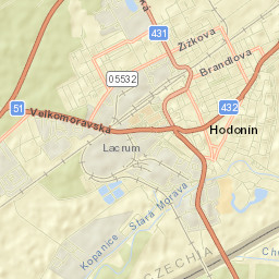 Hodonín Street Map