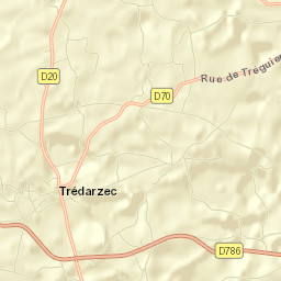 Trédarzec Street Map
