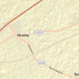 Hrušky Street Map