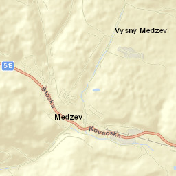 Medzev Street Map