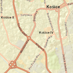 Košice Street Map