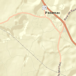 Pédernec Street Map