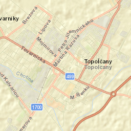 Topoľčany Street Map