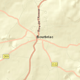 Bourbriac Street Map