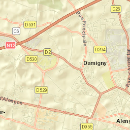 Damigny Street Map
