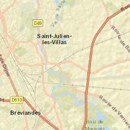Bréviandes Street Map