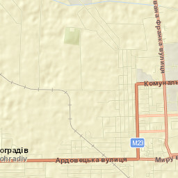 Vynohradiv Street Map