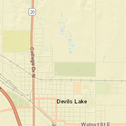Devils Lake Street Map
