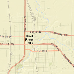 Thief River Falls Street Map