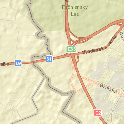 Okres Bratislava V Street Map
