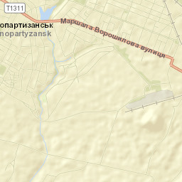 Chervonopartyzans’k Street Map