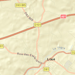 Loué Street Map