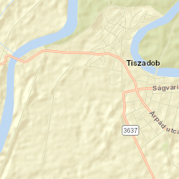 Tiszadob Street Map
