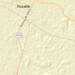 Tiszalök Street Map