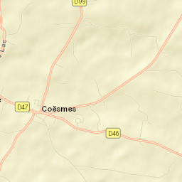 Coësmes Street Map