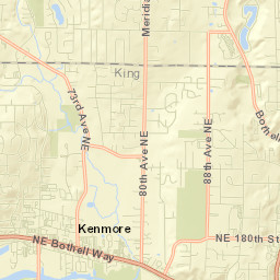 19101-19233 68th Avenue Northeast, Kenmore Street Map