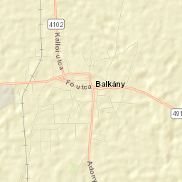 Balkány Street Map