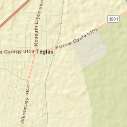 Téglás Street Map