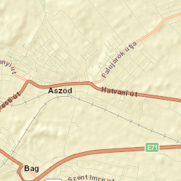 Aszód Street Map