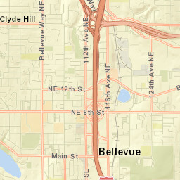 Wilburton, Bellevue, WA, USA Street Map