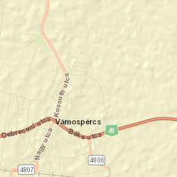 Vámospércs Street Map