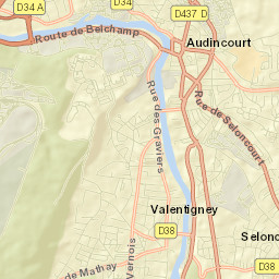 Valentigney Street Map