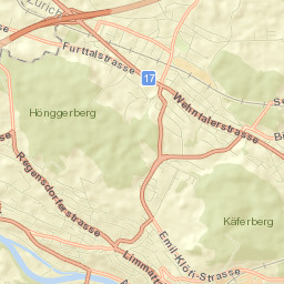 Zürich (Kreis 10) / Höngg Street Map