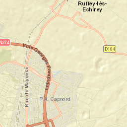 Ruffey-lès-Echirey Street Map