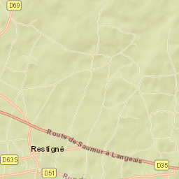 Restigné Street Map