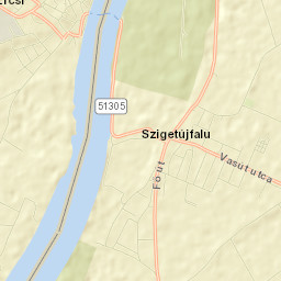 Szigetújfalu Street Map