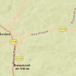 Beaumont-en-Véron Street Map
