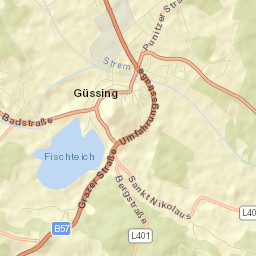 Güssing Street Map