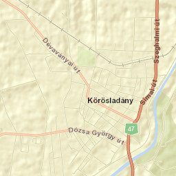 Körösladány Street Map