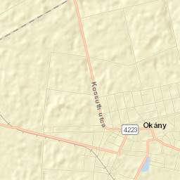 Okány Street Map