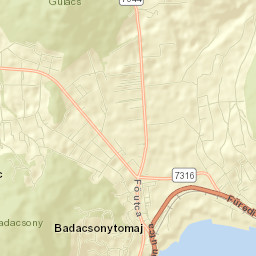 Badacsonytomaj Street Map