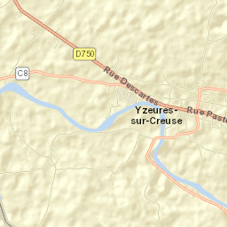 Yzeures-sur-Creuse Street Map