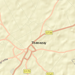 Thénezay Street Map