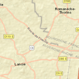 Romanèche-Thorins Street Map